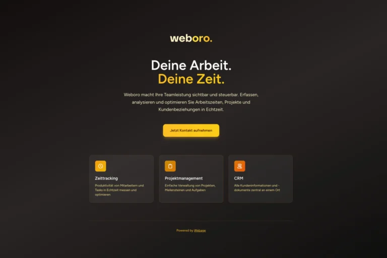 Tester:innen gesucht: weboro – das Tool für Zeiterfassung, Projekte und Kunden